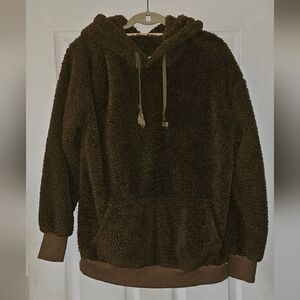 Cozy Brown Fleece Hoodie